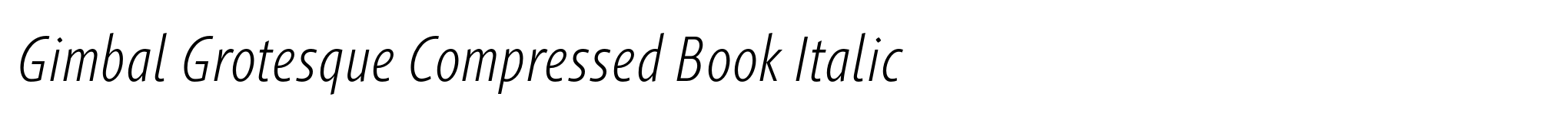 Gimbal Grotesque Compressed Book Italic image